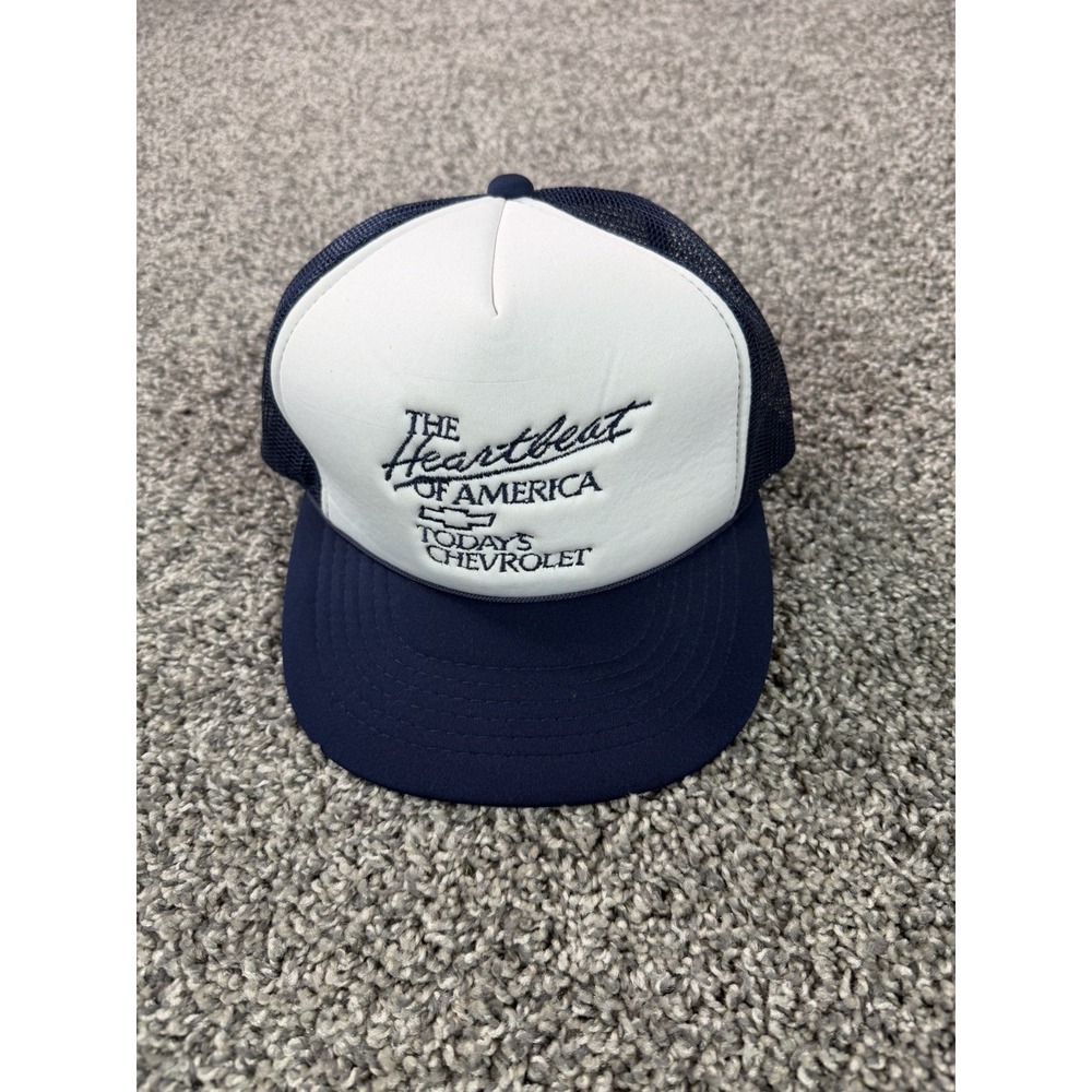 Vintage 90s Chevrolet Heartbeat Of America SnapBack Hat White